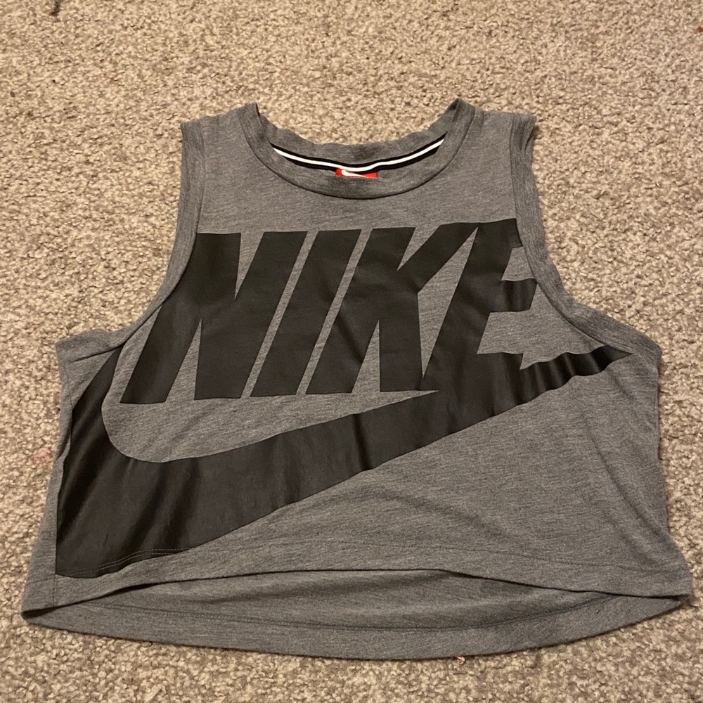 Nike Women's Black and Gray Muscle Tee